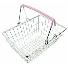 Children Miniature Metal Supermarket Shopping Basket Pretend Role Play Toy Gift Children Toys Birthday Christmas New Year Gift 2024 - buy cheap