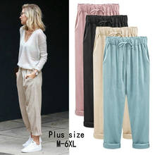 ZOGAA Women Harem Pants Wide Leg Pants Female Trousers Casual Spring Summer Loose Cotton Linen Overalls Pants Plus Size M-6XL 2024 - buy cheap