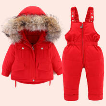 Conjunto de ropa de invierno para niños, chaqueta de plumón para niñas, mono de nieve, abrigo para bebés, ropa de niño pequeño, nuevo conjunto de Parka 2024 - compra barato