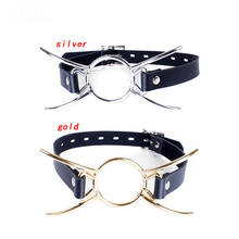 BDSM Bondage Restraint Mouth Gag Oral Fixation PU Leather Spider X Style Flirting O ring Open Mouth Gag 2024 - buy cheap