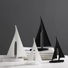 Nordic Simple Sailboat Small ornaments Resin Crafts Sculpture Modern Creative Living room Office Desktop Home Decoration Gift 2024 - buy cheap