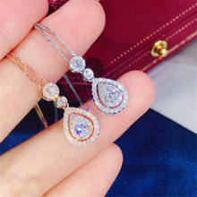 Pingente de diamante 18k ouro rosado, pingente de prata esterlina 925 para festa de casamento colares para mulheres joias de enfeite 2024 - compre barato