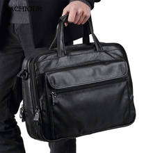 Large Men Leather Handbag Male Genuine Leather Business Travel Brifcases Bag Men's 15.6 Inch Laptop Shoulder Bag Business A4 Bag 2024 - buy cheap