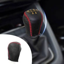 Leather Gear Shift Knob Cover For VW BORA 2013 2014 2015 2016 2017 2018 2019  GOLF 2014-2019 JETTA 2013-2015 Manual Shift Lever 2024 - buy cheap