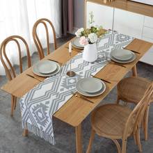 Caminos de mesa de lino y algodón de lujo, mantel estampado de tejido nórdico con borlas para comedor, Decoración de mesa de boda, Serape textil para el hogar 2024 - compra barato