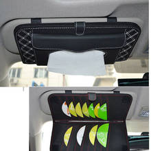 CHIZIYO-caja de pañuelos Universal 2 en 1 para Visor de coche, organizador de CD de coche, bolsa de almacenamiento de microfibra multiusos con toalla de papel 2024 - compra barato
