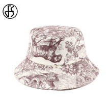 FS 2021 Summer New Forest Animal Print Bucket Hats For Men Women Outdoor Travel Beach Panama Cap Hip Hop Sun Hat Bob Homme 2024 - buy cheap