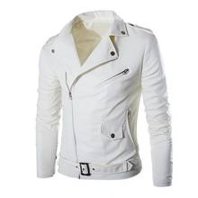 Vogue Autumn Fashion Zipper  Leather Jacket Motorcycle Leather Jacket Slim  Mens Jackets &Coats Nice Black White Jackets 2024 - buy cheap