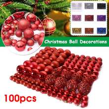 100pcs Colorful Christmas Tree Decoration Ball Bauble Xmas Party Hanging Ball Ornaments Decorations for Home New Year Navidad 2024 - buy cheap