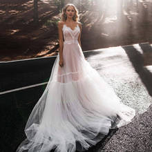 Eightree Boho Wedding Dress Lace A Line Vintage Bridal Dresses 2021 Backless Wedding Gowns Spaghetti Straps Beach Boda 2024 - buy cheap