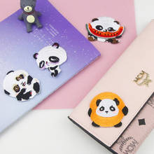 Cute Panda Patches Embroidery Iron On Patch For Stripes Clothing DIY Stickers Sew On Kawaii Animal Clothes Jacket Appliques 2024 - buy cheap