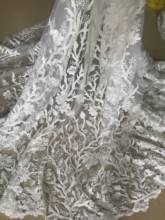 JIANXI.C-97305 Африканский с милым дизайном Тюль кружевная ткань с бисером вышитая кружевная ткань для свадебного платья 2024 - купить недорого