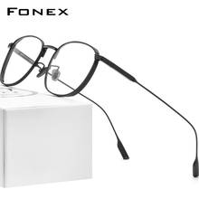FONEX Pure Titanium Eyeglasses Frame Women Vintage Round Myopia Optical Prescription Eye Glasses for Men New Oval Eyewear 8517 2024 - buy cheap