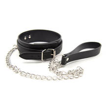 1PC 46cm Sexy Black pu Leather Sex Collar And Leash Bondage Toys For Sex Love Games,Erotic Posture Collar,Juguetes Eroticos 2024 - buy cheap