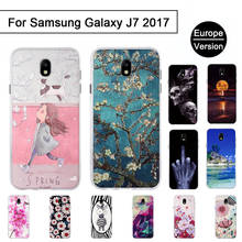 Мягкий ТПУ чехол для Samsung Galaxy J7 2017 J730F Версия ЕС чехол 3D рельефный окрашенный узор чехол для J7 2017 EU Cober чехлы для телефонов 2024 - купить недорого