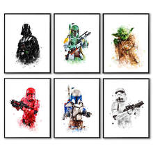 Pintura en lienzo de la película de Star Wars de Disney, póster impreso de Yoda, Darth Vader, Sith Trooper, Boba, Jango, arte de pared, decoración de la habitación 2024 - compra barato