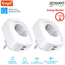 Gosund Tuya/Smart Life WiFi Smart Plug Socket With 2 USB Outlet 16A EU Control Home Appliances Work With Alexa Google Smart Home 2024 - buy cheap