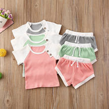 Citgeett Summer Baby Clothing Infant Kids Baby Boys Girls Knitted Cotton Clothes Top+Shorts Kids Girl Casual Sets Outfits 0-3T 2024 - buy cheap