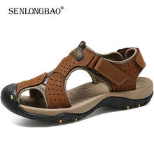 Brand New Summer Men Shoes Genuine Leather Men Sandals Fashion Beach Sandals Outdoor Casual Non-slip Sneakers Big Size 38-48 2024 - buy cheap