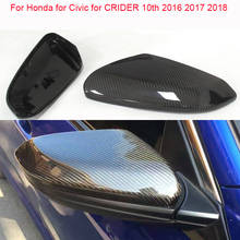 Capa de espelho retrovisor para honda civic, capa de fibra de carbono, para crider 10th 2016 2017 2018 2024 - compre barato