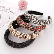 Baroque Handmade Diamond Hair Bands Lady Luxury Shiny Padded Headband Rhinestone Headband Fashion Hair Accessories For Women 2024 - buy cheap