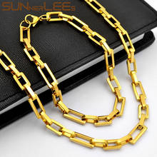 SUNNERLEES Stainless Steel Necklace Bracelet Set 6mm Geometric Link Chain Gold Color High Polished Men Women Gift SC179 S 2024 - buy cheap