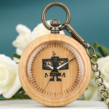 Novos relógios de bolso de madeira dos homens criativo robô dial bronze colar corrente feminino quartzo pingente relógio reloj bolsillo hombr 2024 - compre barato