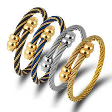 Punk Twist Cable Wire Bangles & Bracelets For Women Men Nail Bracelet Stainless Steel Jewelry Charm Cuff Bangle Gold Silver 2024 - buy cheap