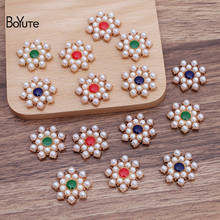 BoYuTe (20 Pieces/Lot) 22MM Pearl Inlaid Flower Materials Factory Direct Sale Handmade DIY Jewelry Accessories 2024 - buy cheap