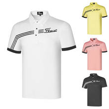 Рубашка-поло мужская с коротким рукавом, дышащая быстросохнущая впитывающая пот одежда для гольфа, уличная одежда для гольфа, лето 2024 - купить недорого