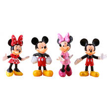 Игрушки Disney 4 шт./компл., милый мультяшный аниме Микки и Минни Маус, ПВХ игрушка, экшн-фигурка, модель, подарок, игрушки для детей, подарок на день рождения 2024 - купить недорого