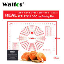 Антипригарный силиконовый коврик WALFOS 40x60 см, коврик для выпечки, инструменты для выпечки, коврик для раскатки теста, большой размер, для тортов, печенья, макарон 2024 - купить недорого