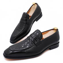Luxuy Design Men Penny Loafers Genuine Leather Shoes Black Brown Slip on Formal Men Dress Shoes Wedding Office Men Casual Shoes 2022 - buy cheap