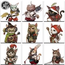 Samurai Animal 5D Diamond Painting Kits for Adults Cute Cat Full Round Square Diamond Cross Stitch Kit Diamond Mosaic Home Decor 2024 - buy cheap