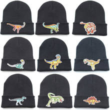 Men Women Knitted Hat Dinosaur Cartoon Beanie Skullcap Cap Cuff Brimless Retro Unisex HipHop Elastic Warm Winter Ski Beanie Hat 2024 - buy cheap