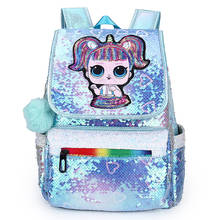 Lol Surprise Doll-mochila escolar de lentejuelas para niños y niñas, bolsa con dibujos animados, regalo de cumpleaños 2024 - compra barato