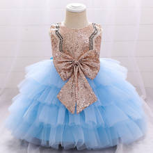 Crianças meninas roupas moda tutu vestido de festa criança menina roupas tule azul bonito roupas de bebê traje princesa vestido 2024 - compre barato