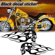 2019 New Stylish creative 2Pcs Universal Motorcycle Gas Fuel Oil Tank Skull Flame Badge Decal Sticker New hot sale 2024 - buy cheap