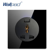 Wallpad 2019 USB 3 Pin MF Socket OutNew Arrival стальная панель настенная розетка с заземлением с детским защитным замком 2024 - купить недорого