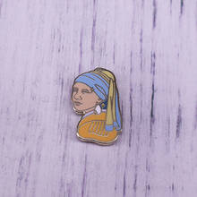 Smiling Girl Cartoon Enamel Pin Donated By Collector Andrew W. Mellon In 1937 Brooch For Collection Badge 2024 - buy cheap