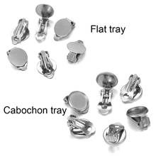 10pcs/lot Blank Stainless Steel Setting Base Glass Cabochons Earrings Clips Supplies For DIY Jewelry Findings Making Accessories 2024 - buy cheap