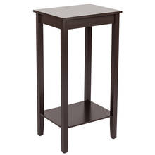 【US warehouse】Coffee Side Table Nightstand with Double layer High-footed ZT025 Coffee 38 x 30 x 74CM 2024 - buy cheap