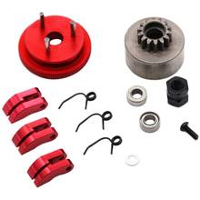 Embrague de zapatos de campana cojinete 14T engranaje volante conjunto de montaje para 1/8 RC coche HPI HSP Traxxas Axial (rojo plata) 2024 - compra barato