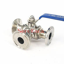 1-1/4" 32mm 304 Stainless Steel Sanitary 3 Way L port Ball Valve 1.5" Tri Clamp Ferrule Type For Homebrew Diary Product 2024 - buy cheap