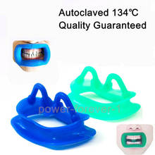 Abridor de boca para blanqueamiento Dental, Retractor de mejillas, accesorios de ortodoncia, 134 ℃, azul/verde, 2 unids/lote 2024 - compra barato