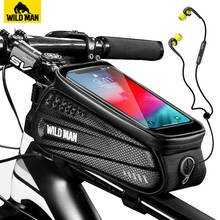 WILD MAN Rainproof Bicycle Bag Frame Front Top Tube Cycling Bag Reflective 6.5in Phone Case Touchscreen Bag MTB Bike Accessories 2024 - buy cheap