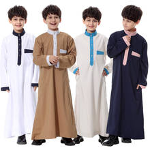 Vestido largo de Ramadán para niños musulmanes, caftán árabe de Dubái, Abaya, Jubba, Thobe, servicio de adoración de Arabia Saudita 2024 - compra barato