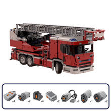 MOC  PF Fire Truck L Fire Engine Bricks With Turntable Ladder Full RC Building Block Model Educational Toy Children Gift 4517pcs 2024 - buy cheap