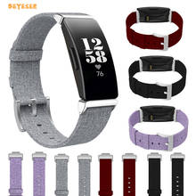 Модный холщовый ремешок для часов Fitbit Inspire HR, сменный ремешок для часов в форме сердца с металлическим разъемом, Аксессуары для браслета 2024 - купить недорого