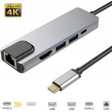 USB Type C Hub Hdmi-compatible 4K USB C Hub to Gigabit Ethernet Rj45 Lan Adapter for Mac book Pro Thunderbolt 3 USB-C Charger 2024 - buy cheap